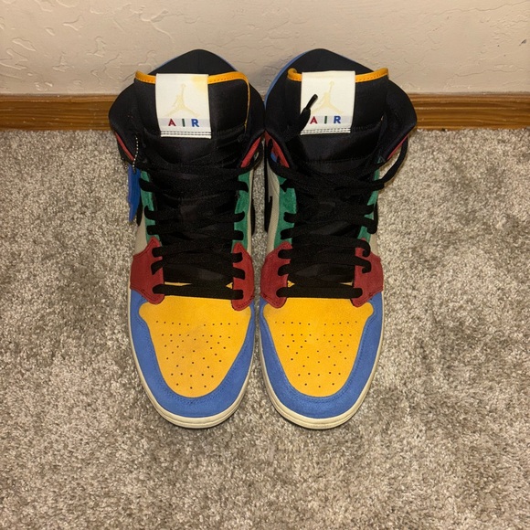 NIKE Blue The Great x Air Jordan 1 Mid 'Fearless' Size 14 - Picture 2 of 6